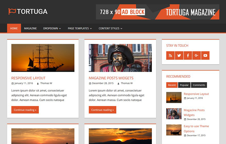 Free WordPress Themes 2016 - tortuga