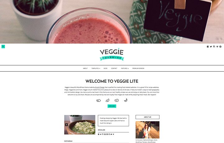 Free WordPress Themes 2016 - Veggie Lite