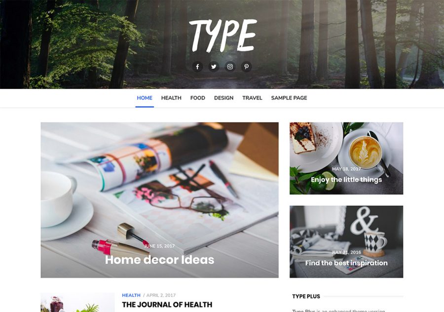 Type - free wordpress themes 2018