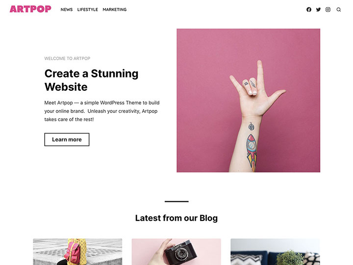 Artpop - simple wordpress theme